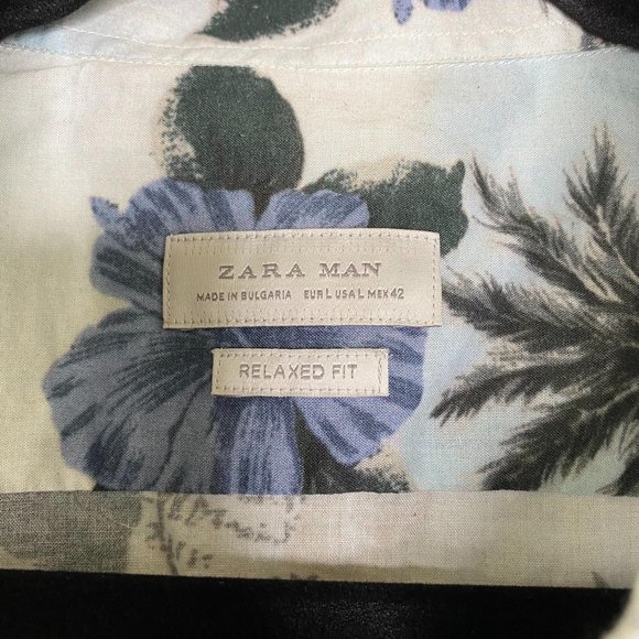 Zara Man Hawaiian Relaxed Fit Dress Shirt - Picture 4 of 8